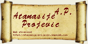 Atanasije Projević vizit kartica